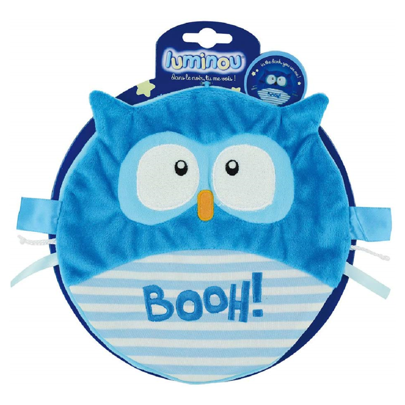  luminou booh baby comforter blue owl 25 cm 